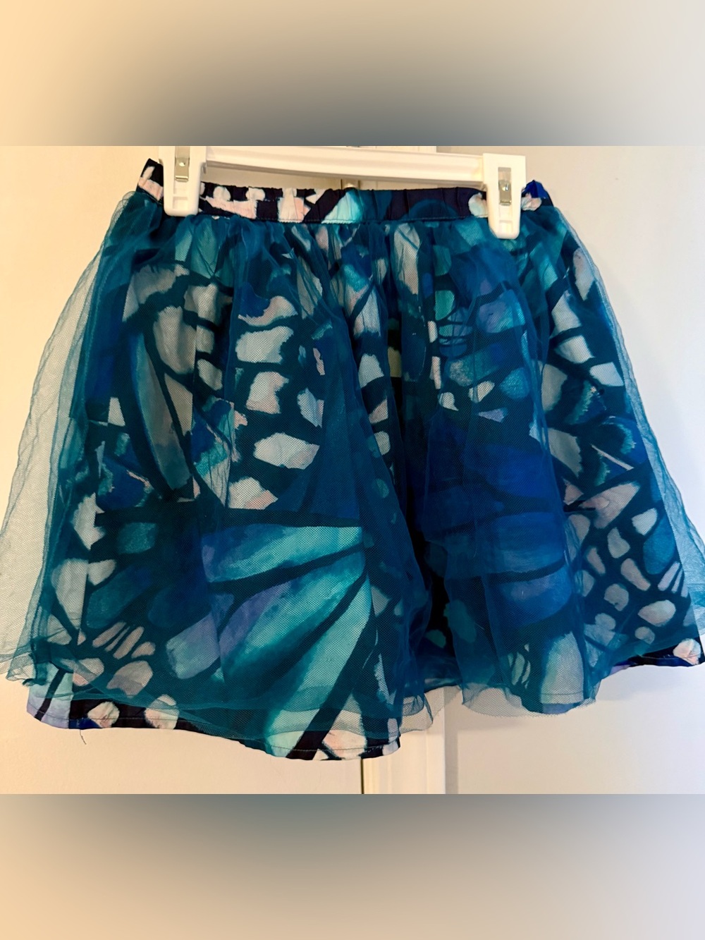 Gymboree Blue Butterfly Wing Mosaic Tulle Skirt Size 5
